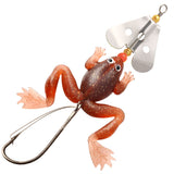 HERCULES Soft Frog Baits Weedless Single Hook with Rotating Metal Sequin Fishing Lure HERCULES