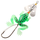 HERCULES Soft Frog Baits Weedless Single Hook with Rotating Metal Sequin Fishing Lure HERCULES