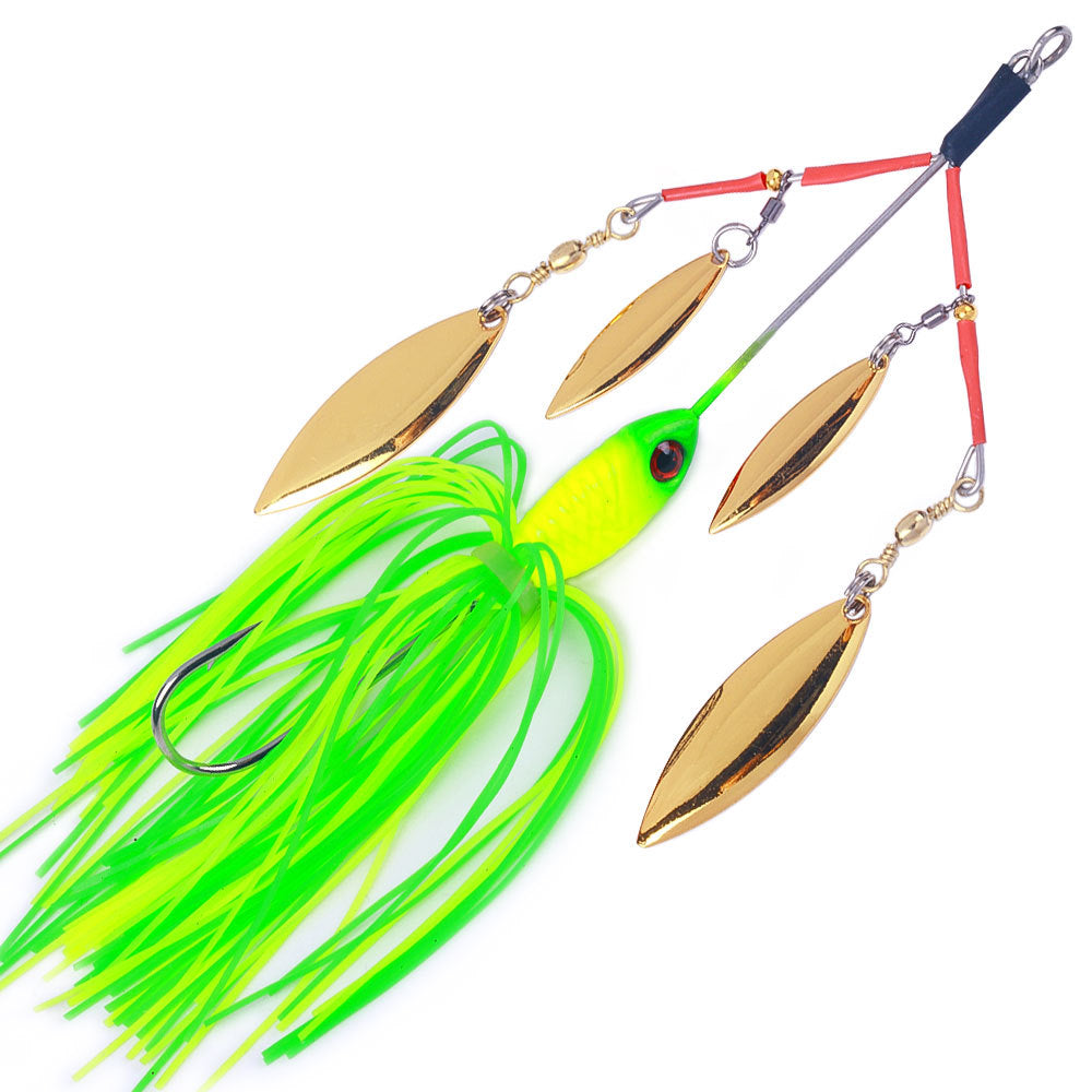 HERCULES Spinner Bait Jig with 4 Willow Leaf Sequins Fishing Lure HERCULES