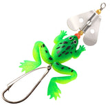 HERCULES Soft Frog Baits Weedless Single Hook with Rotating Metal Sequin Fishing Lure HERCULES