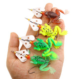 HERCULES Soft Frog Baits Weedless Single Hook with Rotating Metal Sequin Fishing Lure HERCULES