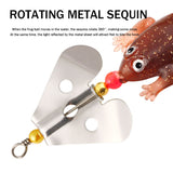 HERCULES Soft Frog Baits Weedless Single Hook with Rotating Metal Sequin Fishing Lure HERCULES