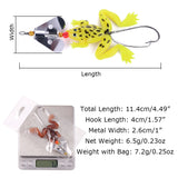 HERCULES Soft Frog Baits Weedless Single Hook with Rotating Metal Sequin Fishing Lure HERCULES