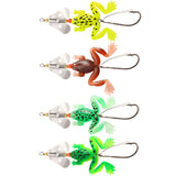 HERCULES Soft Frog Baits Weedless Single Hook with Rotating Metal Sequin Fishing Lure HERCULES