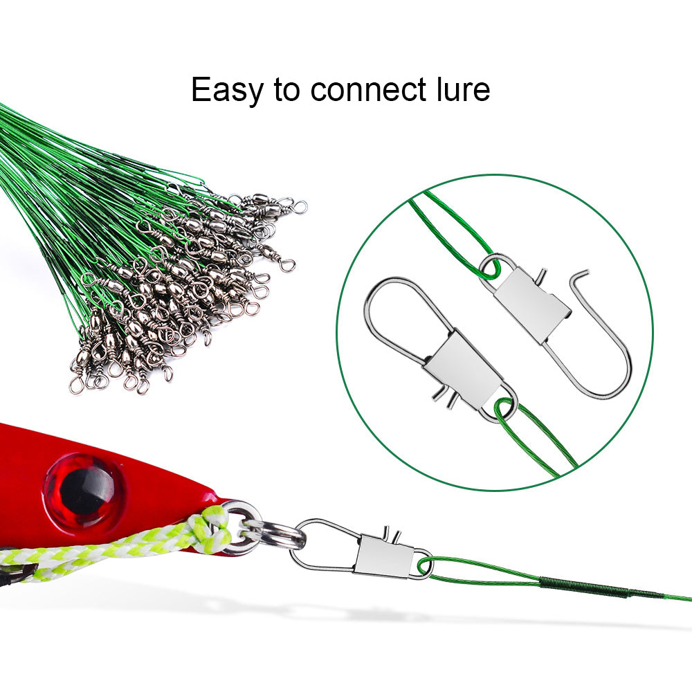 Stainless Steel Fishing Wire Leader with Snap & Swivel HERCULES
