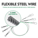 Stainless Steel Fishing Wire Leader with Snap & Swivel HERCULES