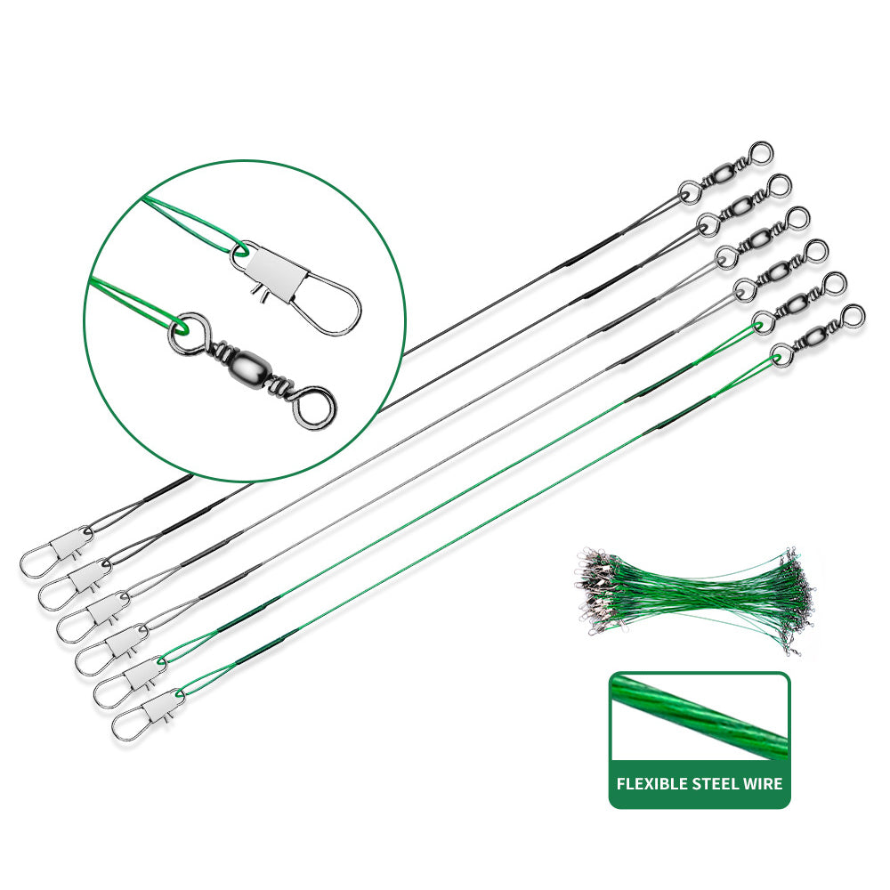 Stainless Steel Fishing Wire Leader with Snap & Swivel HERCULES