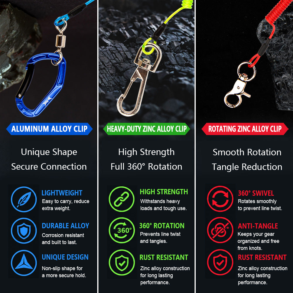 HERCULES M3 Heavy Duty Fishing Lanyard & Kayak Leash with Rod Straps HERCULES