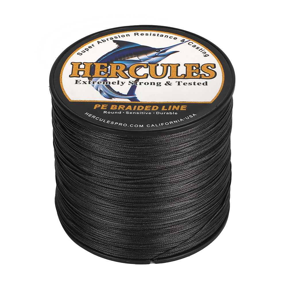 HERCULES Black 12 Strands 10lb-420lb PE Braided Fishing Line 100M-2000M HERCULES