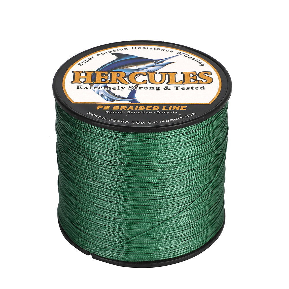 HERCULES Green 12 Strands 10lb-420lb PE Braided Fishing Line 100M-2000M HERCULES