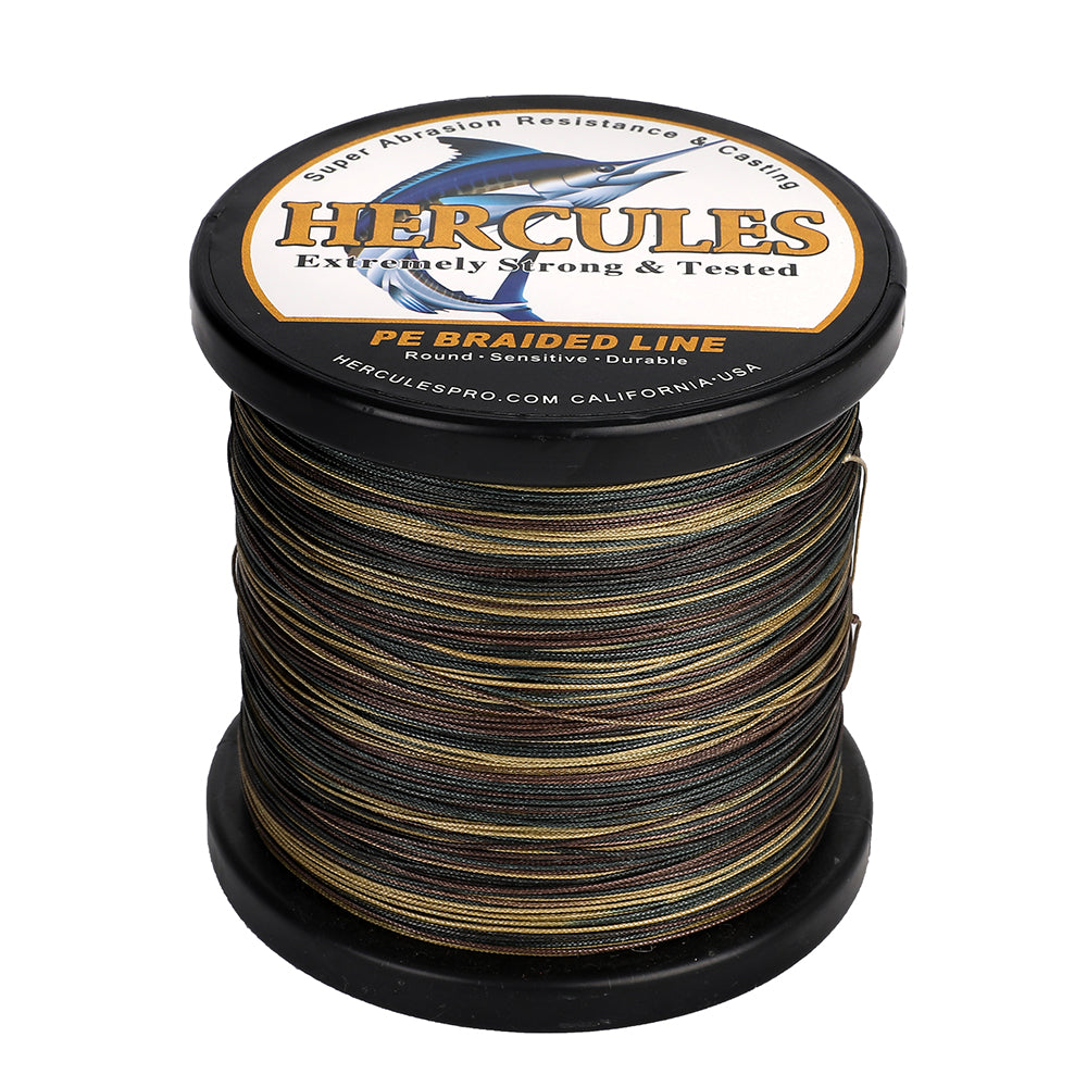HERCULES Camouflage 12 Strands 10lb-420lb PE Braided Fishing Line 100M-2000M HERCULES