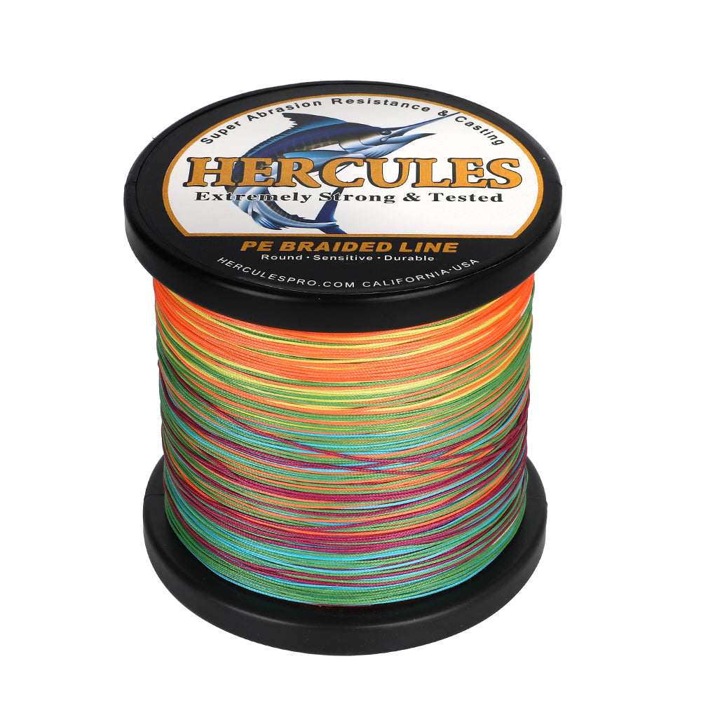 HERCULES Multicolor 12 Strands 10lb-420lb PE Braided Fishing Line 100M-2000M HERCULES