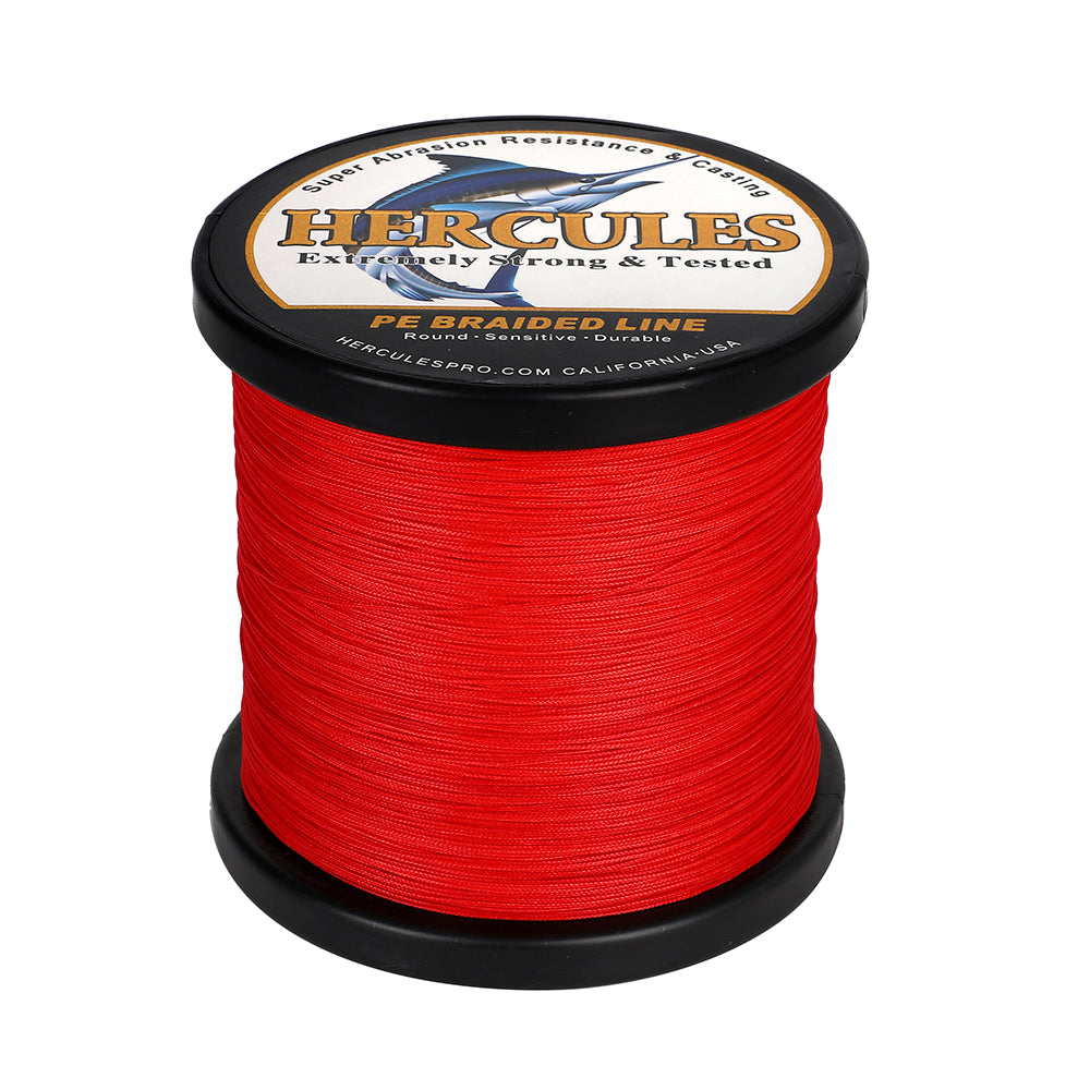 HERCULES Red 12 Strands 10lb-420lb PE Braided Fishing Line 100M-2000M HERCULES