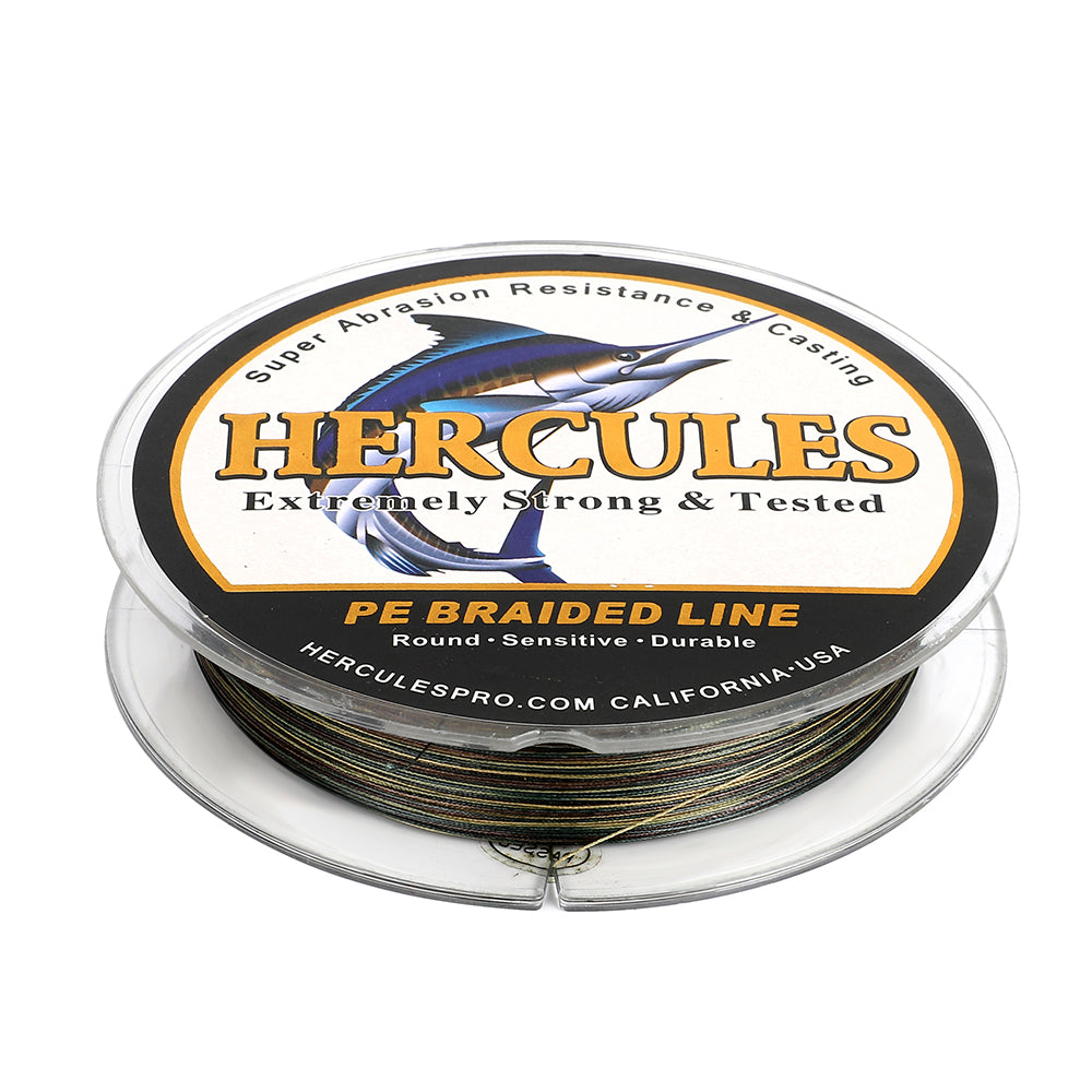 HERCULES 100M-2000M Camouflage 10lb-300lb PE Braided Fishing Line 8 Strands HERCULES