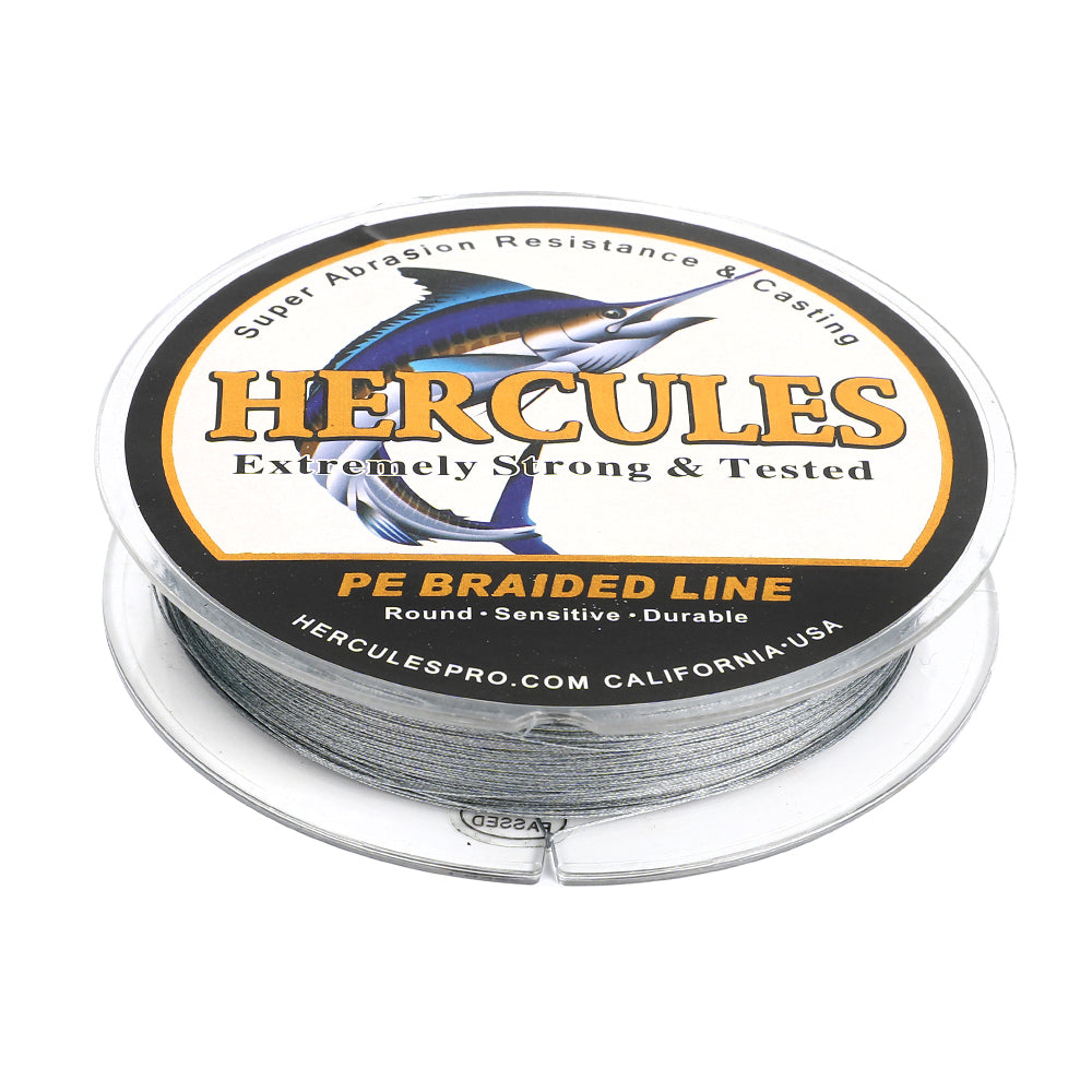 HERCULES 100M-2000M Grey 10lb-300lb PE Braided Fishing Line 8 Strands HERCULES