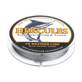 HERCULES 100M-2000M Grey 10lb-300lb PE Braided Fishing Line 8 Strands HERCULES