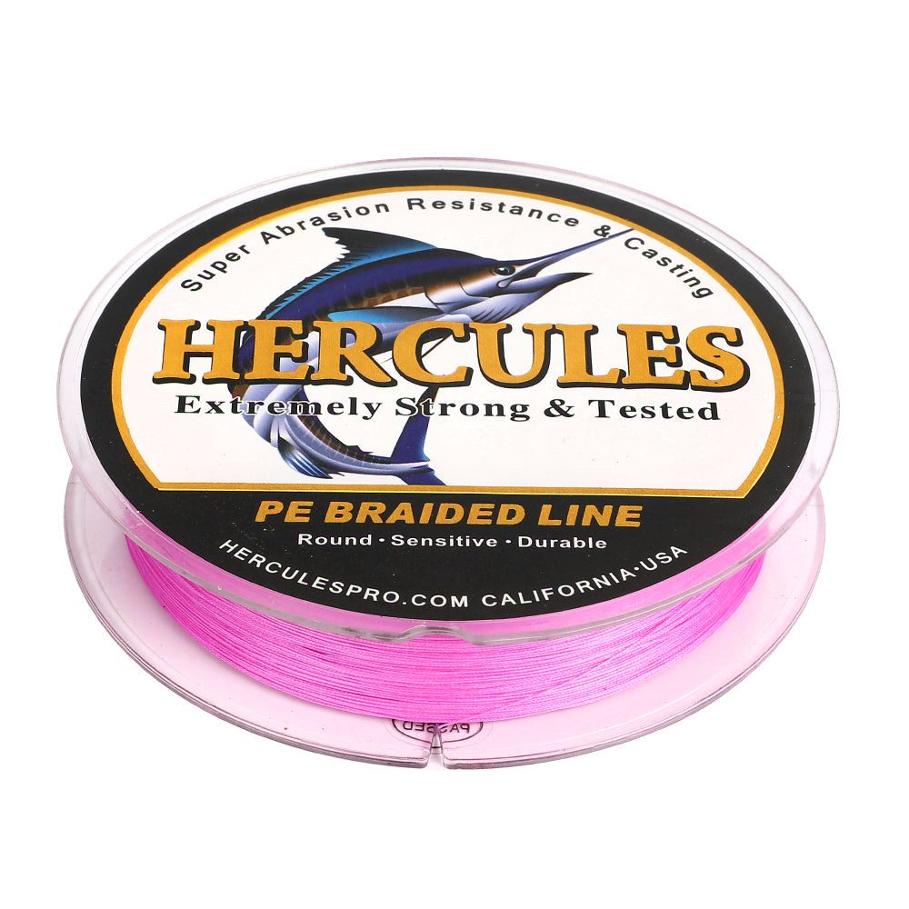 HERCULES 100M-2000M Pink 10lb-300lb PE Braided Fishing Line 8 Strands HERCULES