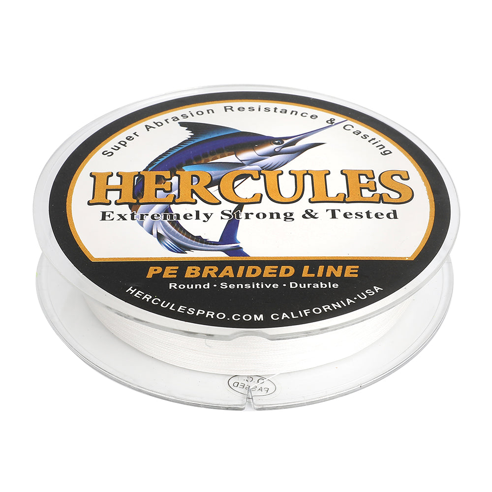 HERCULES 100M-2000M White 10lb-300lb PE Braided Fishing Line 8 Strands HERCULES