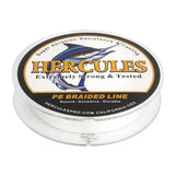 HERCULES 100M-2000M White 10lb-300lb PE Braided Fishing Line 8 Strands HERCULES