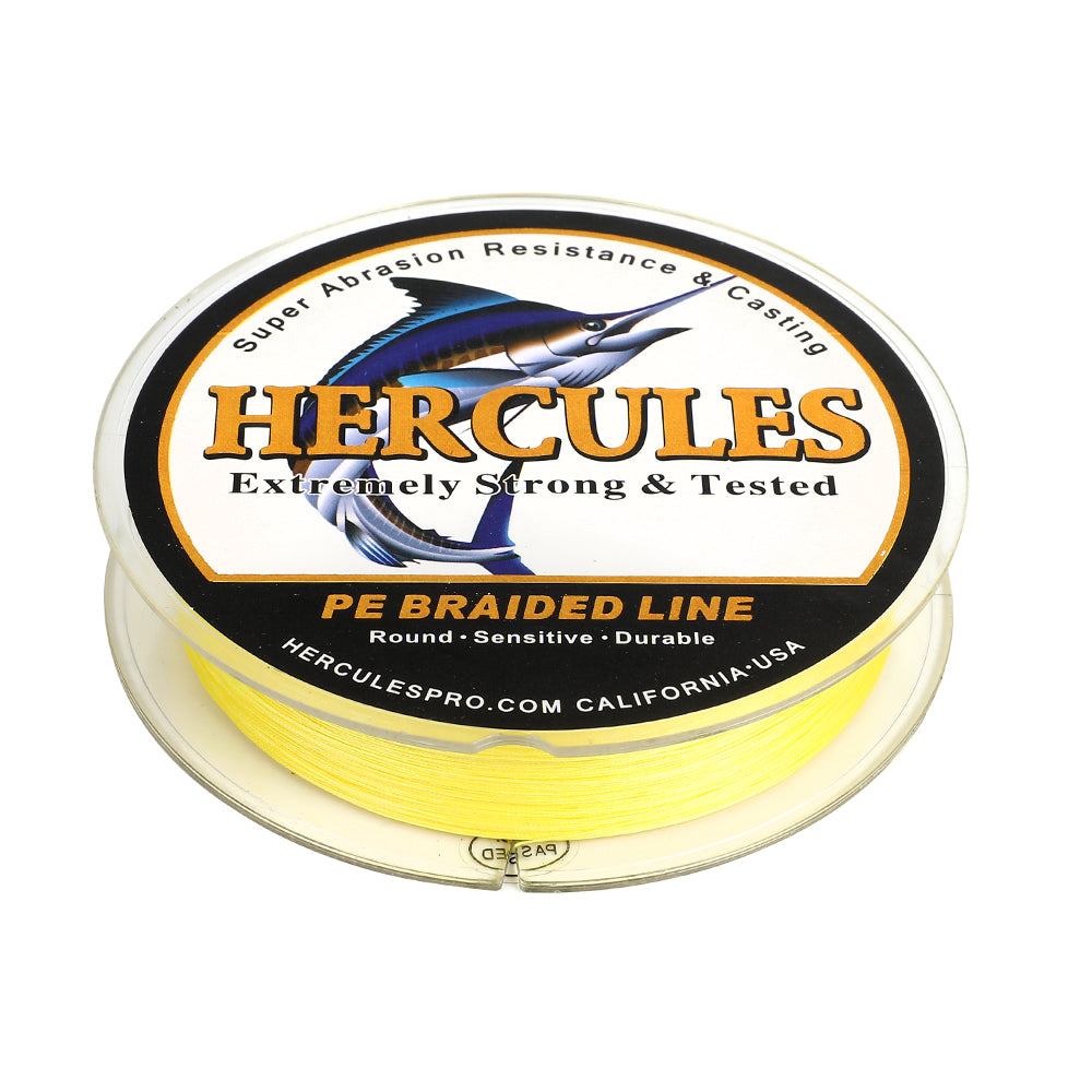 HERCULES 100M-2000M Yellow 10lb-300lb PE Braided Fishing Line 8 Strands HERCULES