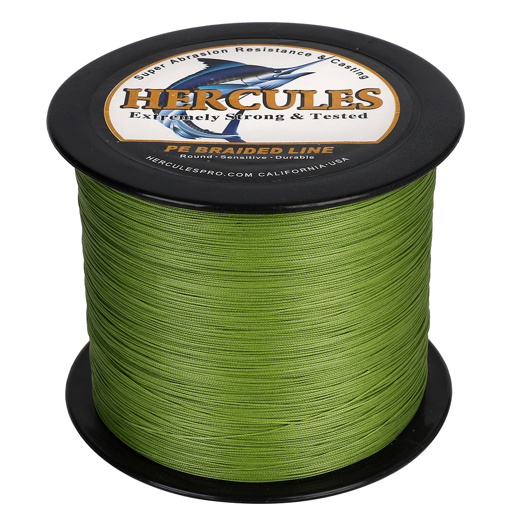 HERCULES Army Green 12 Strands 10lb-420lb PE Braided Fishing Line 100M-2000M HERCULES