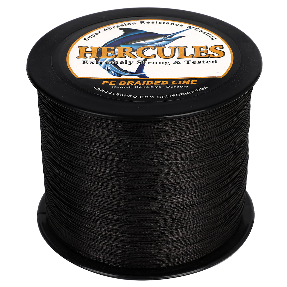 HERCULES Black 12 Strands 10lb-420lb PE Braided Fishing Line 100M-2000M HERCULES