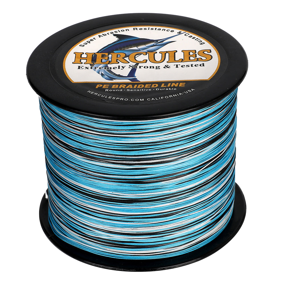 HERCULES Camo Blue 12 Strands 10lb-420lb PE Braided Fishing Line 100M-2000M HERCULES