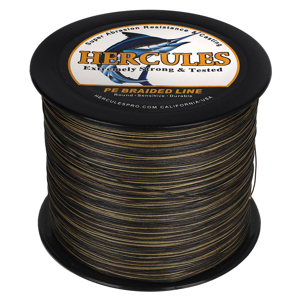 HERCULES Camouflage 12 Strands 10lb-420lb PE Braided Fishing Line 100M-2000M HERCULES