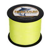 HERCULES Fluorescent Yellow 12 Strands 10lb-420lb PE Braided Fishing Line 100M-2000M HERCULES
