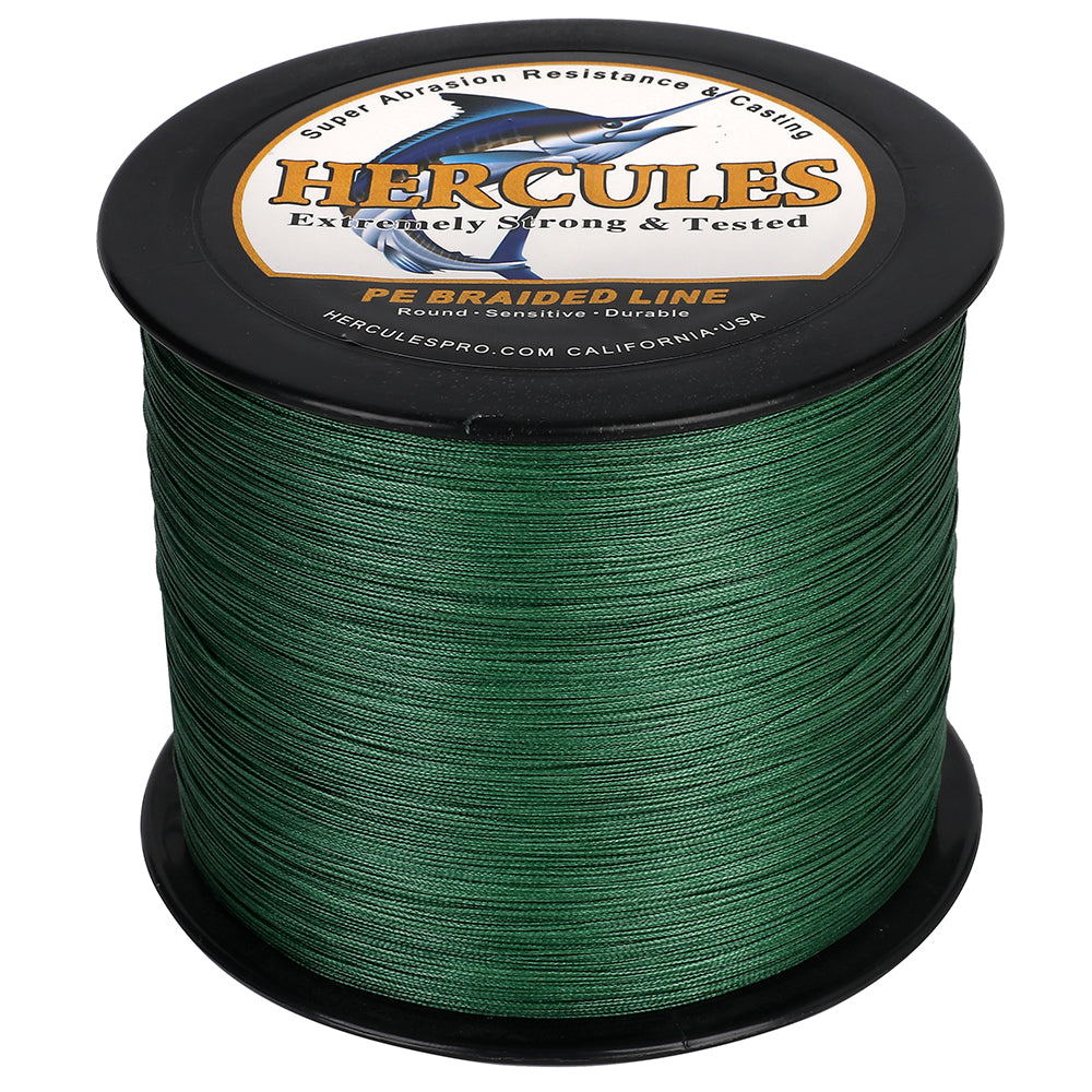 HERCULES Green 12 Strands 10lb-420lb PE Braided Fishing Line 100M-2000M HERCULES
