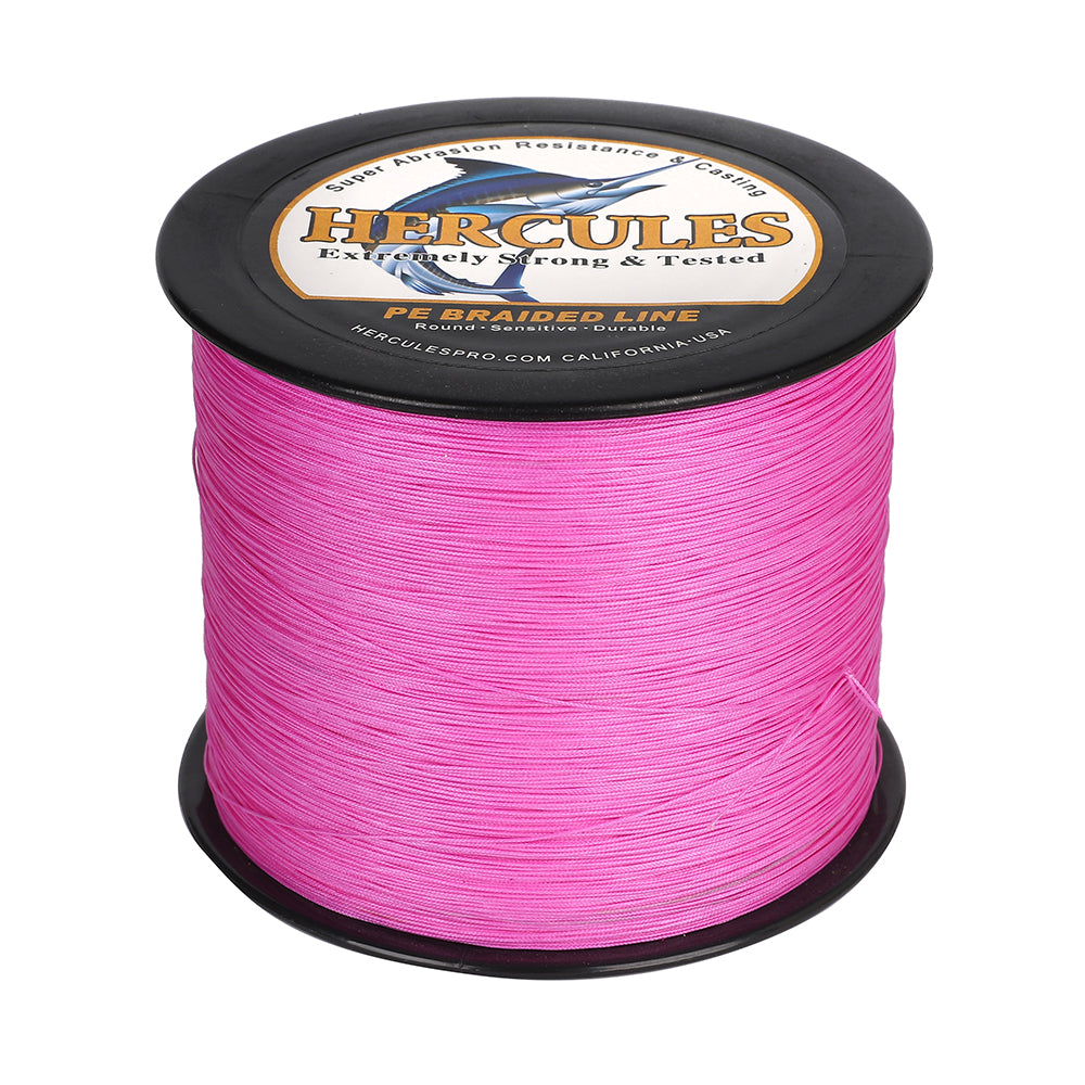 HERCULES Pink 12 Strands 10lb-420lb PE Braided Fishing Line 100M-2000M HERCULES