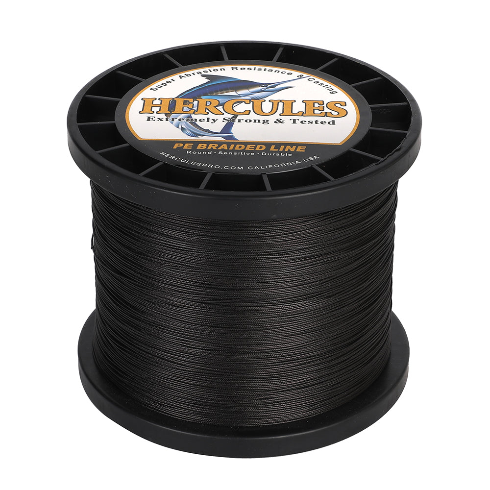 HERCULES Black 12 Strands 10lb-420lb PE Braided Fishing Line 100M-2000M HERCULES