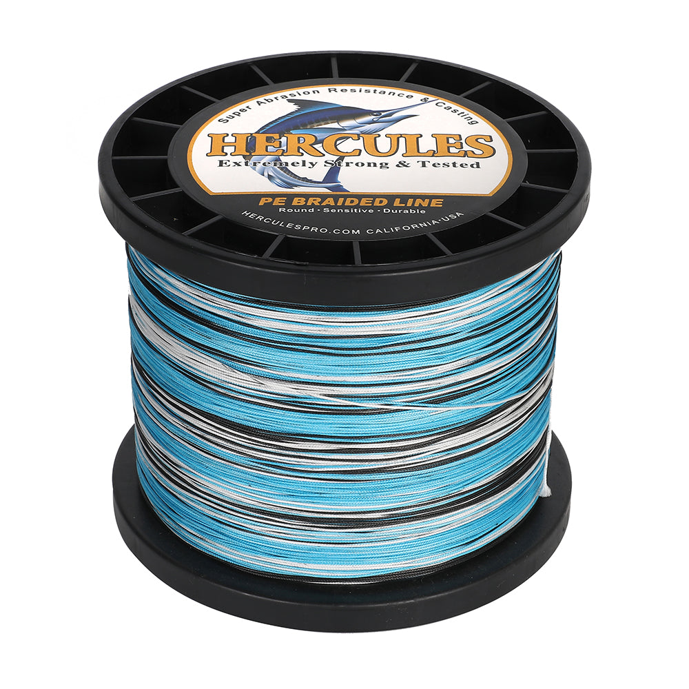 HERCULES Camo Blue 12 Strands 10lb-420lb PE Braided Fishing Line 100M-2000M HERCULES