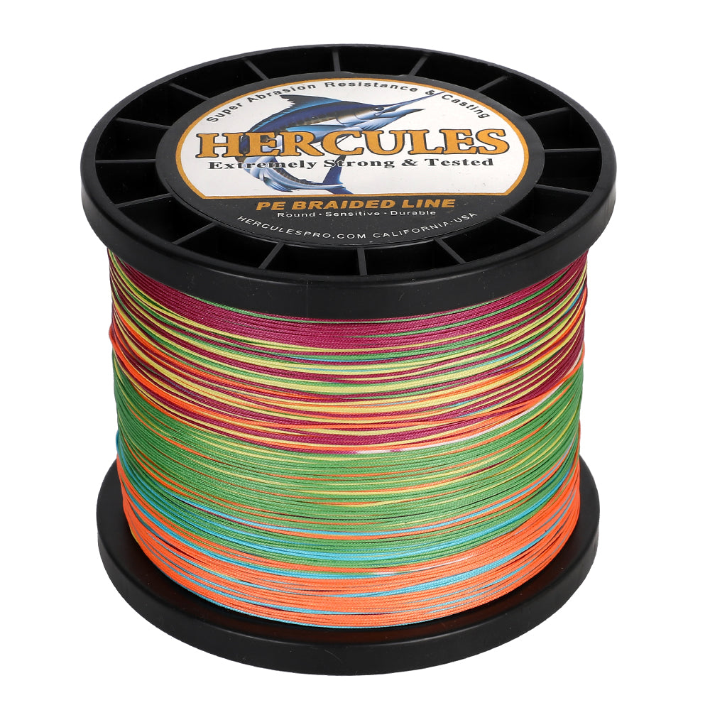 HERCULES Multicolor 12 Strands 10lb-420lb PE Braided Fishing Line 100M-2000M HERCULES