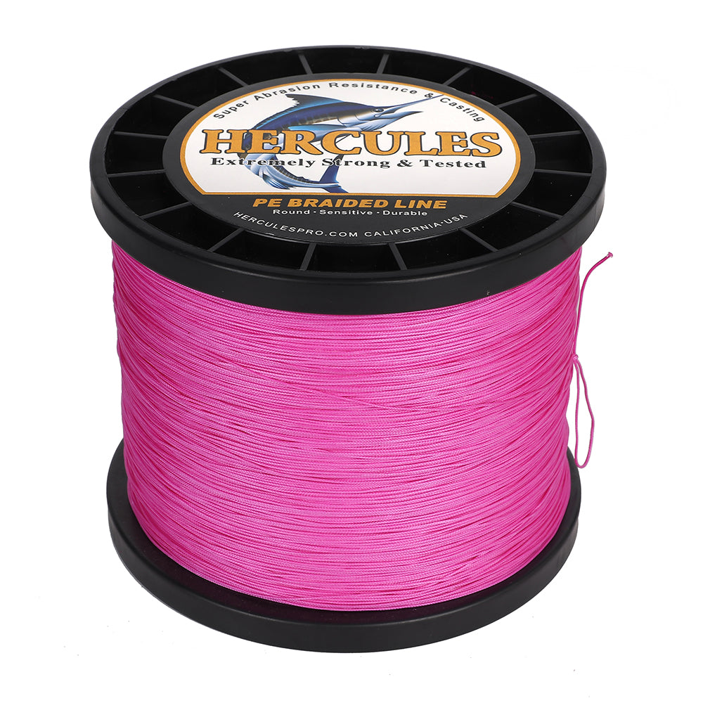 HERCULES Pink 12 Strands 10lb-420lb PE Braided Fishing Line 100M-2000M HERCULES