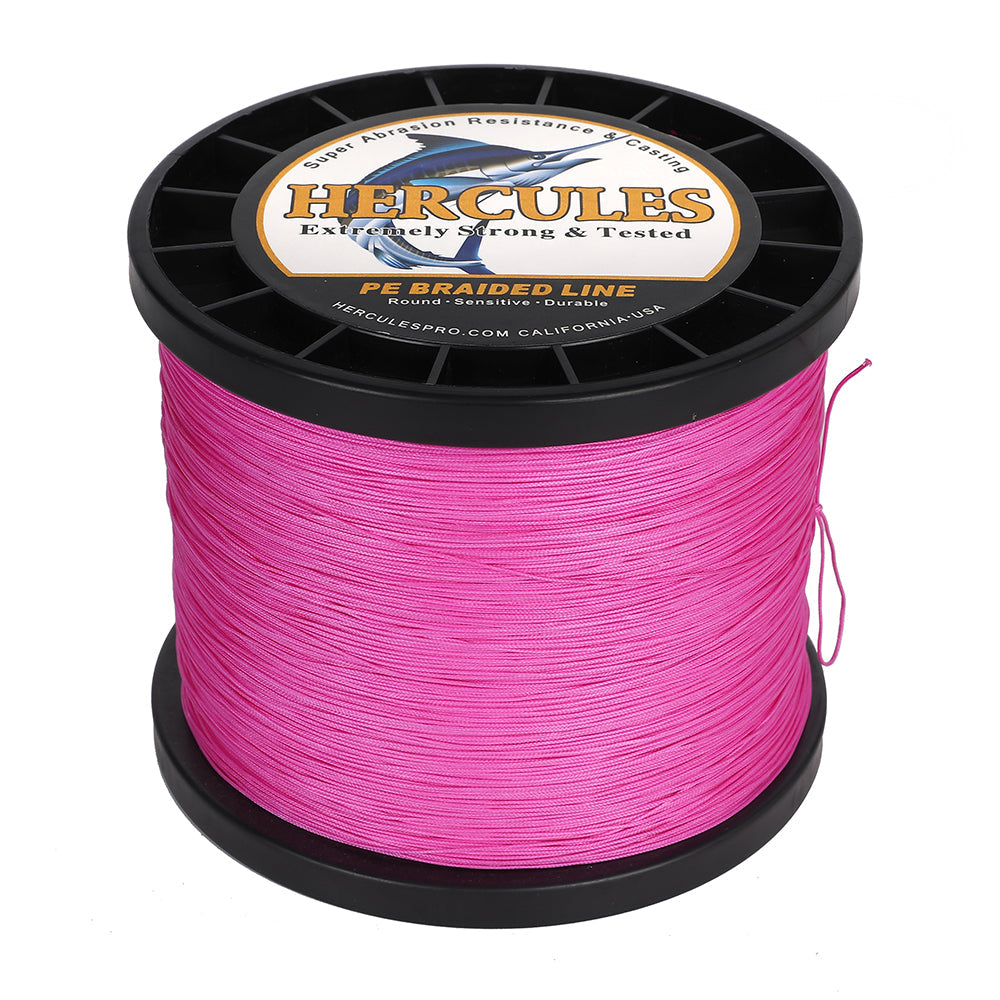 HERCULES Pink 12 Strands 10lb-420lb PE Braided Fishing Line 100M-2000M HERCULES