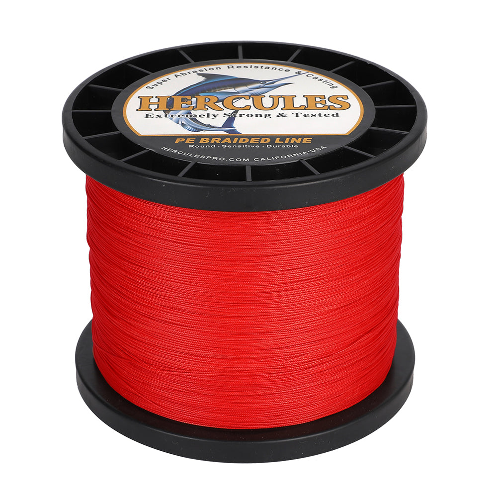 HERCULES Red 12 Strands 10lb-420lb PE Braided Fishing Line 100M-2000M HERCULES