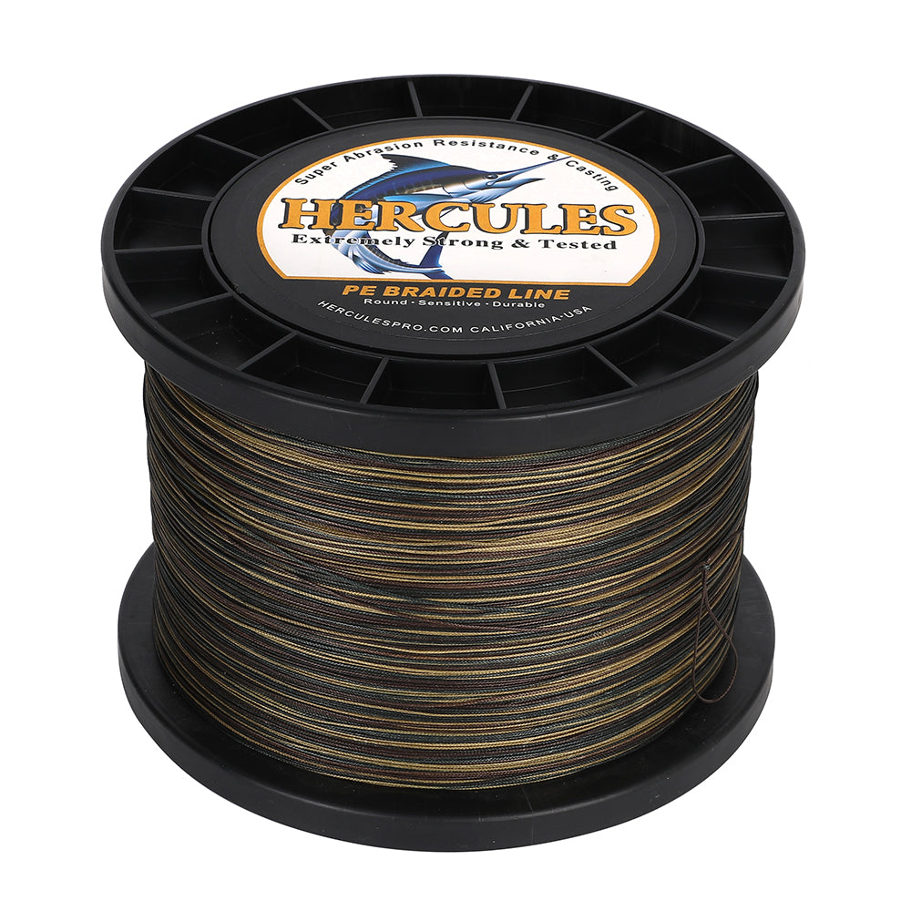 HERCULES Camouflage 12 Strands 10lb-420lb PE Braided Fishing Line 100M-2000M HERCULES