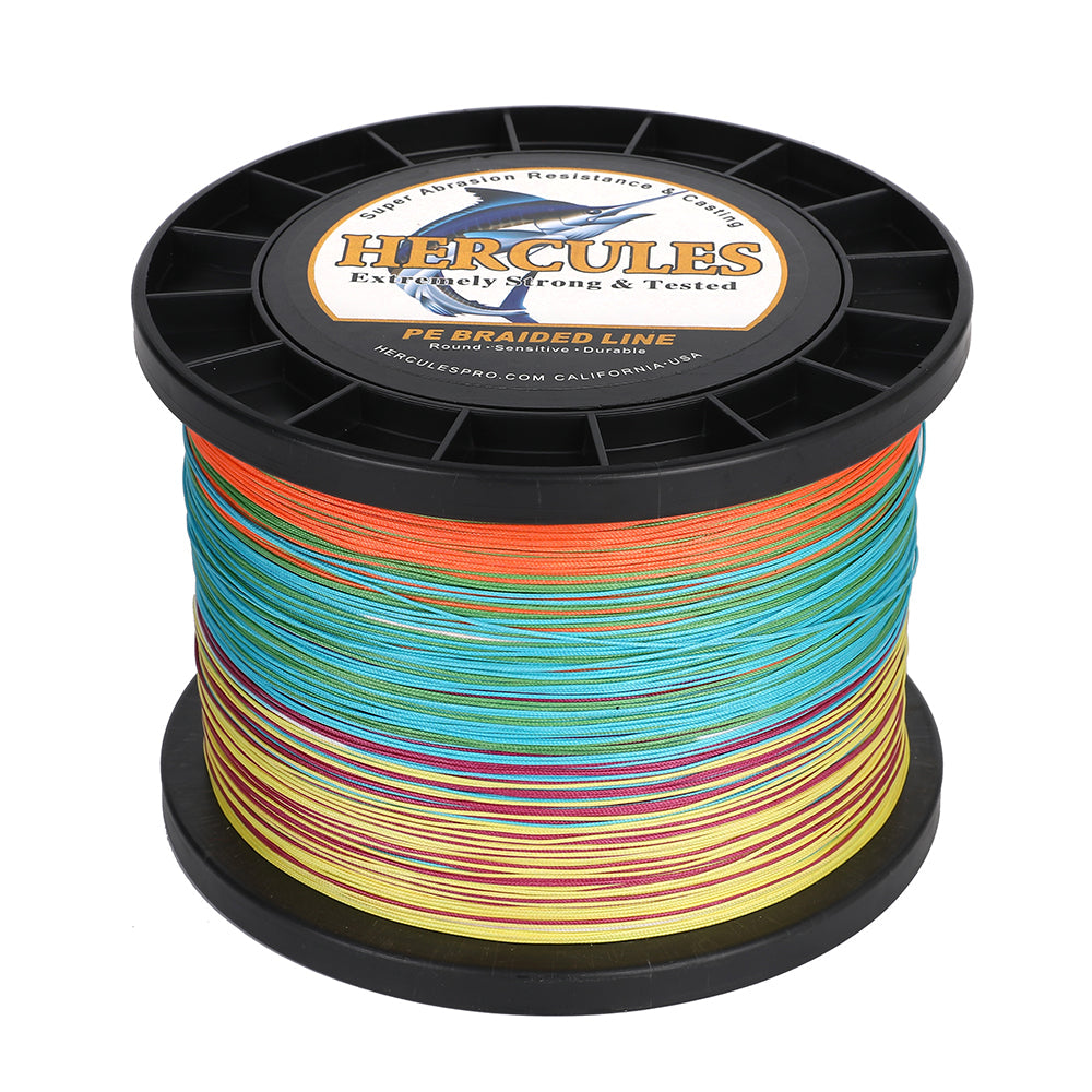HERCULES Multicolor 12 Strands 10lb-420lb PE Braided Fishing Line 100M-2000M HERCULES