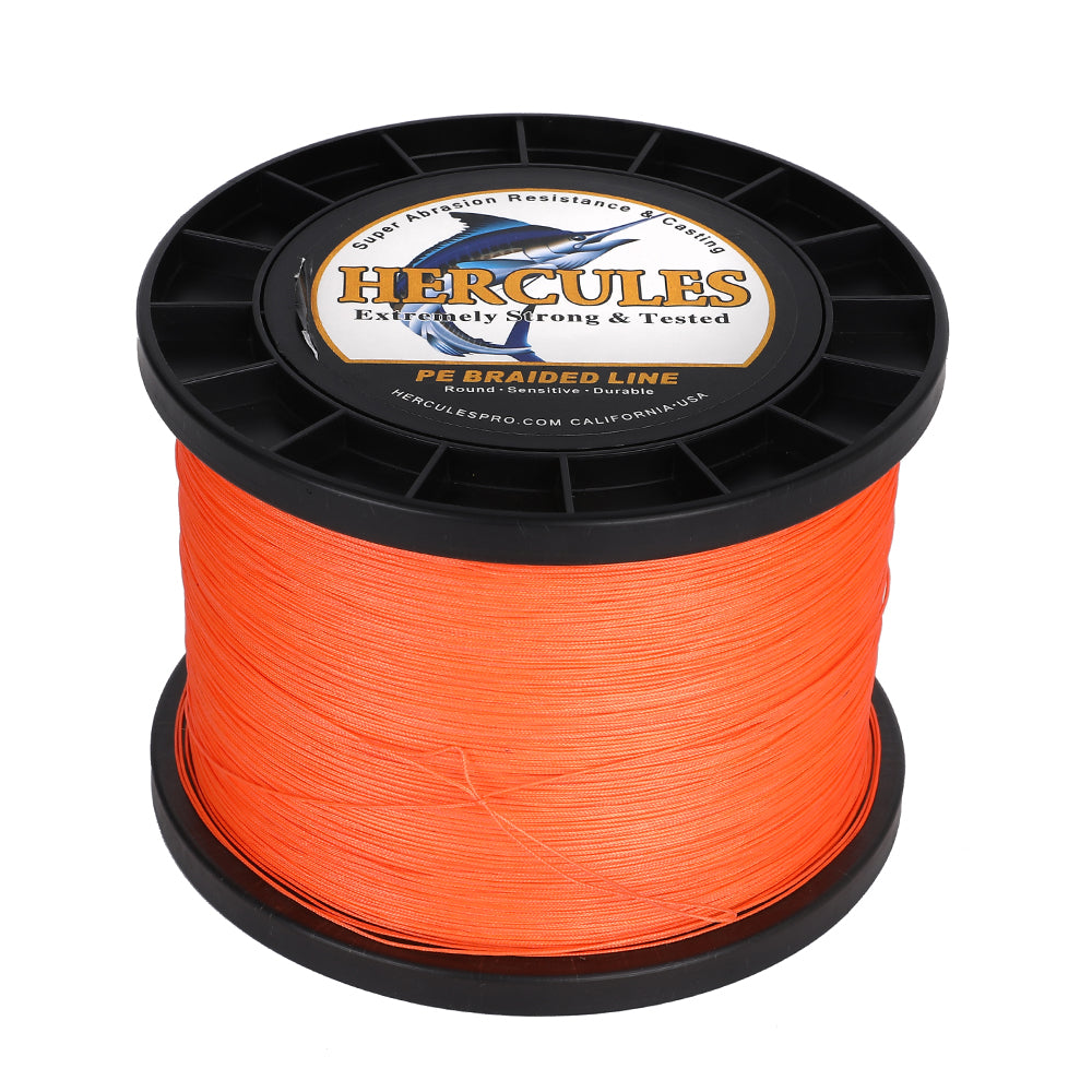 HERCULES Orange 12 Strands 10lb-420lb PE Braided Fishing Line 100M-2000M HERCULES