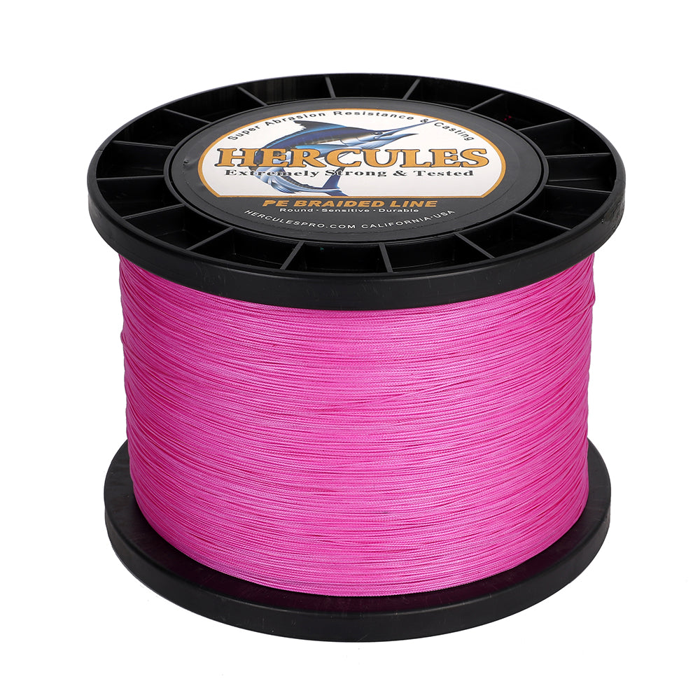 HERCULES Pink 12 Strands 10lb-420lb PE Braided Fishing Line 100M-2000M HERCULES