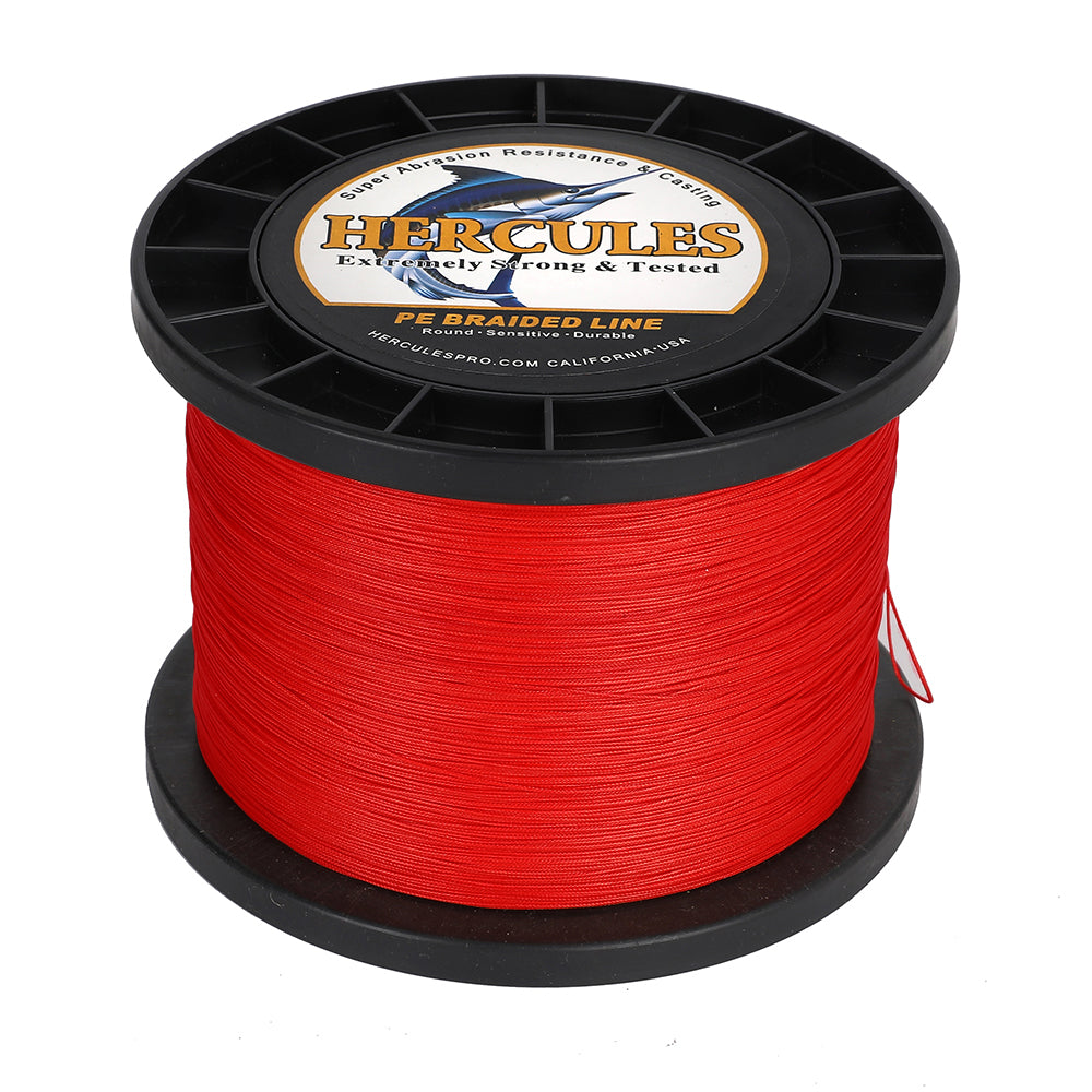 HERCULES Red 12 Strands 10lb-420lb PE Braided Fishing Line 100M-2000M HERCULES