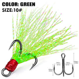 High Carbon Steel Treble Fishing Hooks with Hand-Tied Flash Feather HERCULES