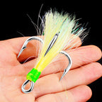 Treble Fishing Hooks with Flash Sharp Hook Barbs HERCULES Fishing Tackle