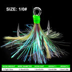 Treble Fishing Hooks with Flash Sharp Hook Barbs HERCULES Fishing Tackle