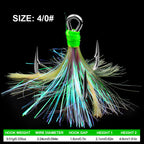 Treble Fishing Hooks with Flash Sharp Hook Barbs HERCULES Fishing Tackle