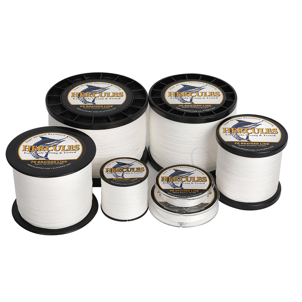 HERCULES 100M-2000M White 6lb-100lb PE Braided Fishing Line 4 Strands HERCULES