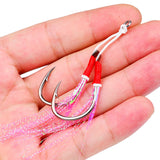 Saltwater Assist Hooks with Fish Skin & Flash Tinsel Twin Rig HERCULES