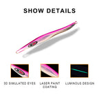 HERCULES Metal Lure Bait Fluorescent Lure S-shaped Slim Lure Pack of 5 HERCULES