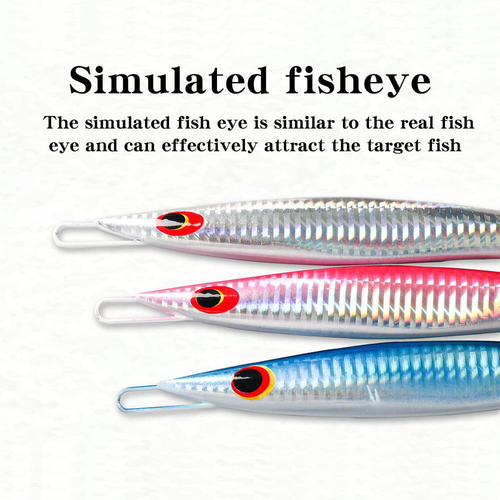 HERCULES Metal Lure Bait Fluorescent Lure S-shaped Slim Lure Pack of 5 HERCULES